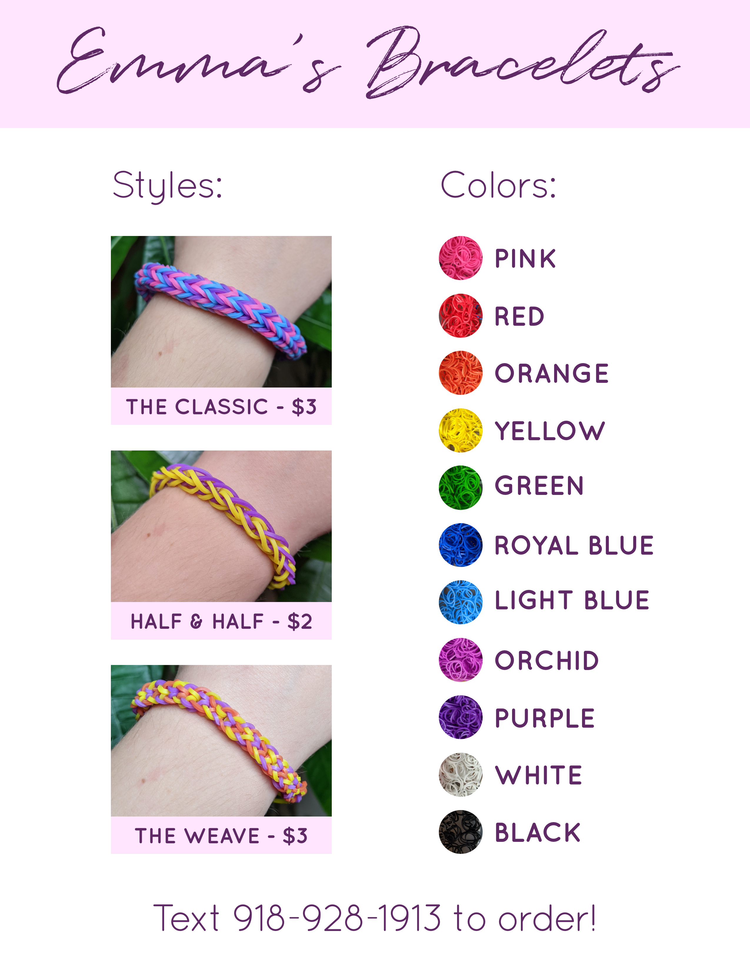 Emma's Bracelets Colors and Styles